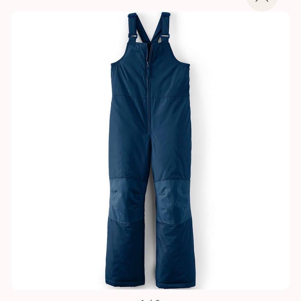 Lands End // EUC Kids Ski Snow Bibs pants - Iron Knee Insulated Winter Size 8